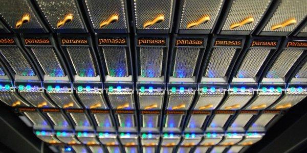 Phase 1 (2012): Panasas shelves close up.